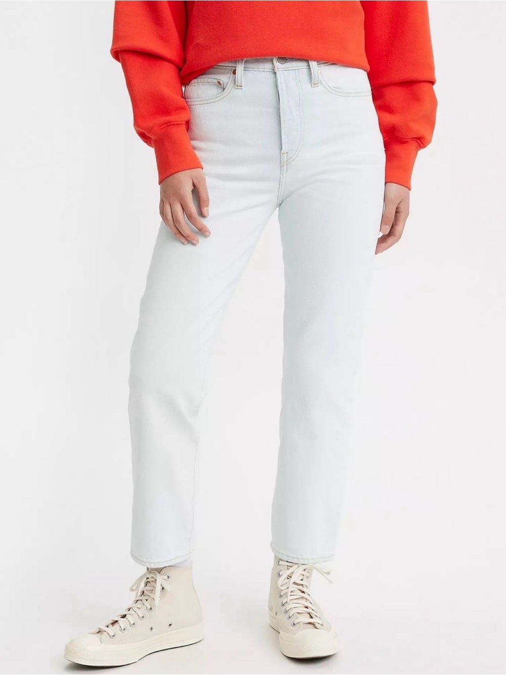 Levi’s Wedgie High Rise Straight Ankle Jeans Size 31 Light Blue Wash
